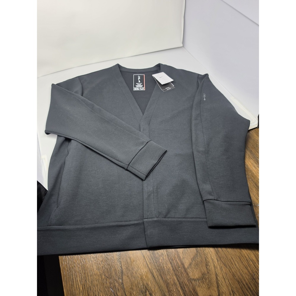 Nike 24.7 Impossibly Soft Cardigan Mens Sz L Black HQ6948-390 NWT
